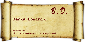 Barka Dominik névjegykártya